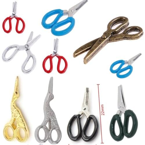 Metal Sewing Scissors Furniture Toy Mini Scissors 1:12 Dollhouse Metal Miniature Furniture Accessories Simulation Crafts Toys