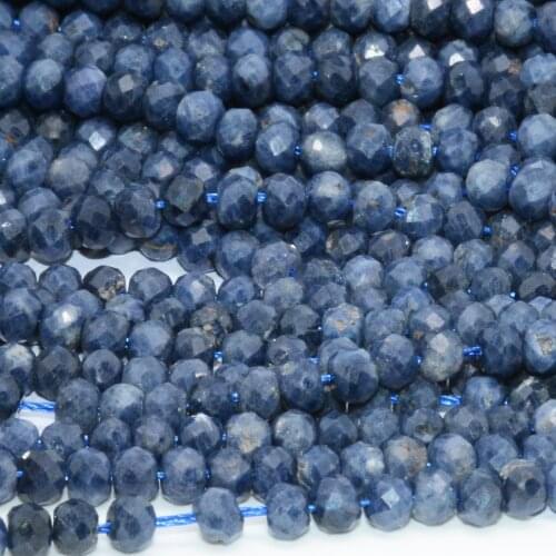 Natural Simple Quality Sapphire From Myanma Faceted Rondelle Beads 3.9mm~4mm, With Defects