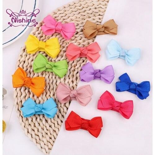 Nishine 6*3.5 CM Solid Color Grosgrain Ribbon Bows Bangs Hairpins DIY Hairstyle Design Toold Baby Headwear Kids Hair Accessories