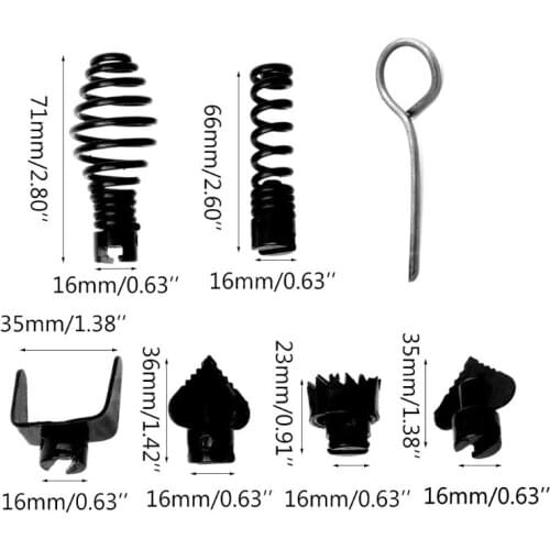OOTDTY 7Pcs 16mm Manganese Steel Drain Cleaner Combination Cutter Head Set For Dredger
