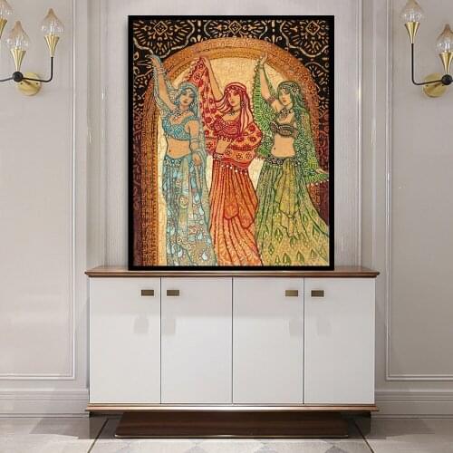 Sisterhood of The Silk Road Fine Art Print and Poster Pagan Mythology Psychedelic Belly Dance Bohemian Gypsy Goddess Art
