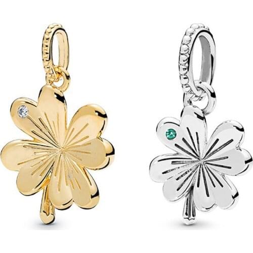 Pendant clover charms fit original pandora bracelet diy bead fashion jewelry making for women lucky gift