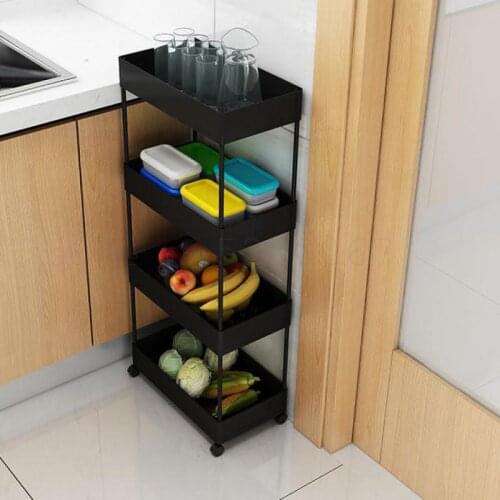 9999 Kitchen Shelf, Multi-storey Trolley, Household Pulley, Movable Vegetable Basket, Shelf, Vegetable And Fruit Basket