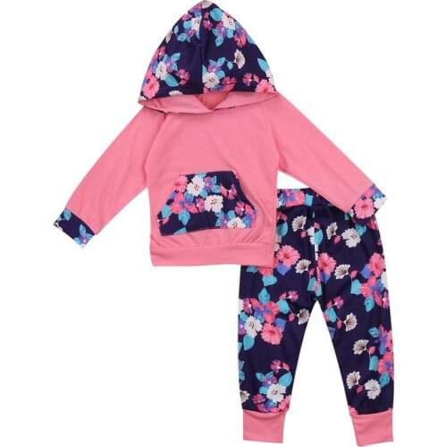 Pudcoco US Stock Newborn Toddler Baby Girls Clothes Set Hoodie Tops Sweatshirt+Pants 2pcs Outfits Set Costume