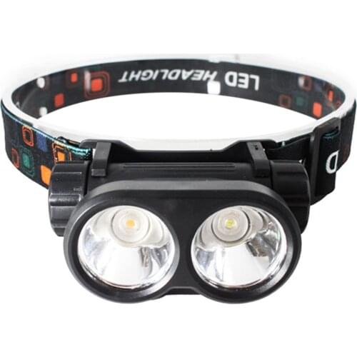 USB Charging Adjustable Dual Light Source Night Fishing Headlight Adjustable Head-mounted Durable Headlight