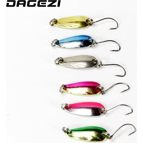 DAGEZI 6pcs/lot 4.5cm/3g fishing lure 6 colors Shell Texture metal Lure fishing bait spoon lures fishing tackle pesca