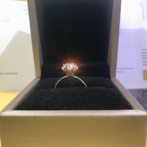 Silver 925 Jewelry Simulated Moissanite Diamond Wedding Engagement Rings for Women Party Valentines Ring Gift