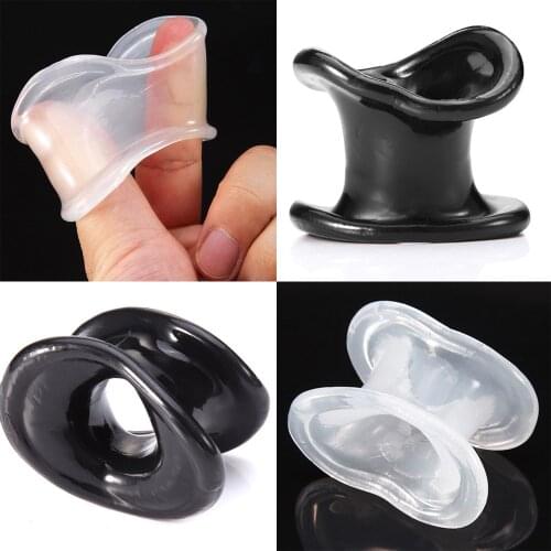 Manyjoy Male Silicone Ball Stretchers Scrotum Testicle BDSM Bondage Time Delay Cockrings Adult Chastity Toys Sex Toys For Men