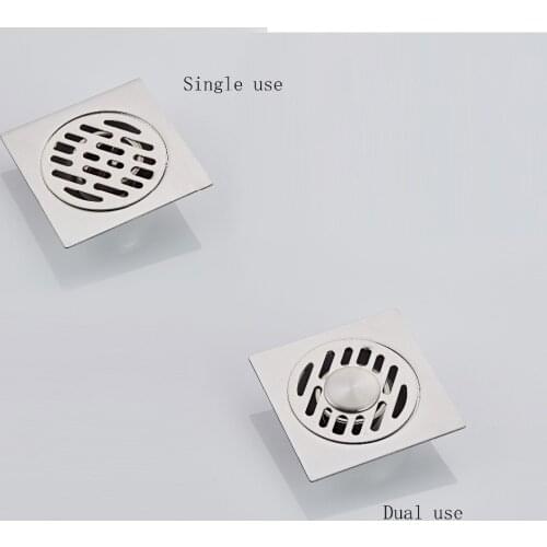 SmileMonkey Bathroom stainless steel drain plug with card position deodorant anti-drop self-sealing floor drain