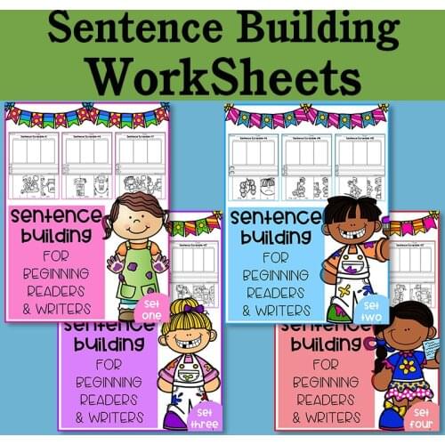 Sentence Building for Beginning Readers Writers for kids Learn English Classroom Game Workbook Classroom Teaching Reading Books