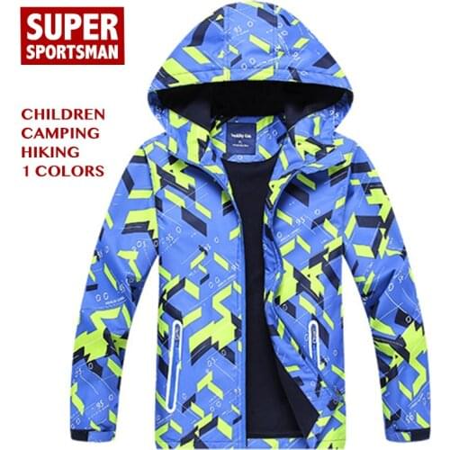 Kids Boys Girls Softshell Hiking Jackets Children Outdoor Camping Climbing Windbreaker Fleece Coat Waterproof Windproof Clothing