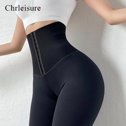 CHRLEISURE Women High Waist Leggings Running Push Up Fitness Leggings Women Solid Color Tummy Control Butt Lift Leggings
