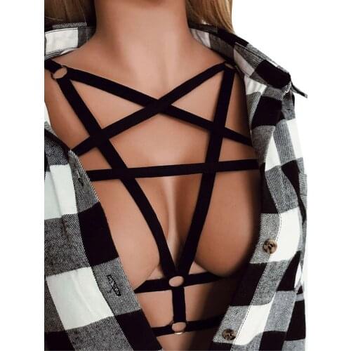 Plus Size Erotic Hollow Women Sexy Underwear Lingerie Adjustable Open Cup Self-tie Bra Top Bikini Porno lenceria Sex Costume