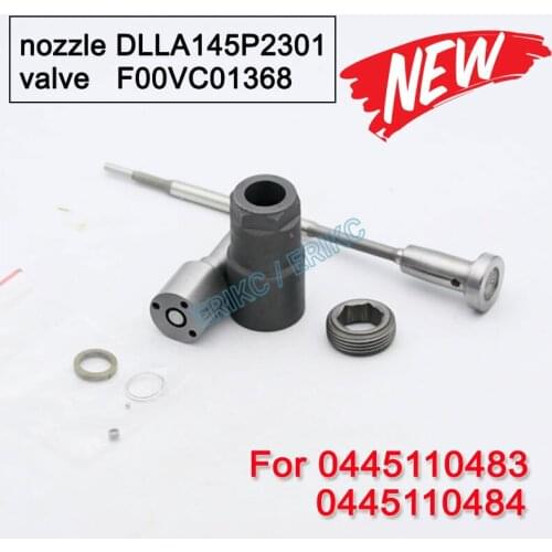 0445110483 0445110484 Diesel Injector Repair Parts Nozzle DLLA145P2301 0433172301 Valve F00VC01368 For 0445110483 0445110484