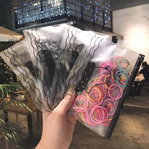 100Pcs/Set Nylon Colorful Small Elastic Hair Bands Solid Color Scrunchies Ponytail Hair Ties Head Bands Girls Hair Accessories