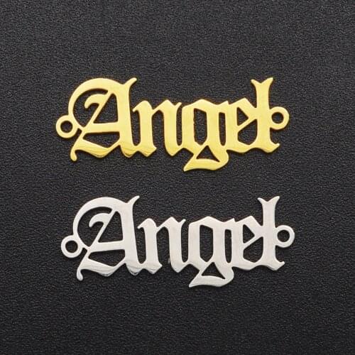 5pcs/lot 100% Stainless Steel Angel DIY Charm Pendant Connector Wholesale Jewelry Bracelet Making OEM Order Accepted Never Fade