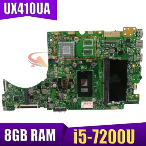 Akemy UX410UA Motherboard with i5-7200U CPU 8GB RAM For ASUS UX410UQ UX410UQK UX410UV UX410U RX410U Laotop Mainboard