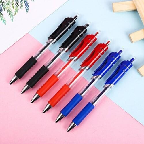 Press Gel Pen Blue, Black Red 500 Pcs Per Set Students Exam Plastic Gel Pen Wholesale Pen Refill