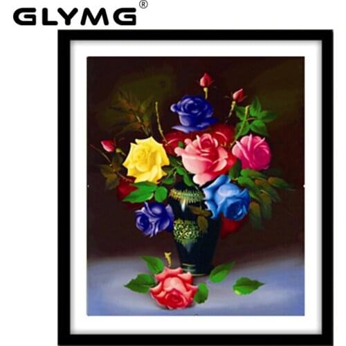 GLymg Needlework Diamond Embroidery Diy Diamond Painting Cross Stitch Multicolor Color Flower Vase Rubiks Cube Drill Picture