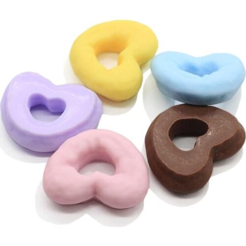 SImulation Cookies Cake Hearts Chocolate Donut Flatback Resin Cabochon Food Play For Hair Bow Center DIY Scrapbooking Decor