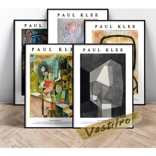 Paul Klee Exhibition Museum Poster, Rough-Cut Head Painting, Introducing The Miracle Watercolour Art Prints, Klee Retro Wall Art