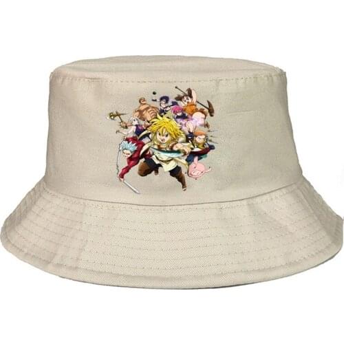 The Seven Deadly Sins print Simple Style Fisherman cap Panama Street Side Seaside Beach Tourism Bucket Hat Drivers Cap