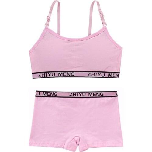 Young Girls Underwear Set Teenage Clothes Sets Teenager Sport Underwear Training Bra for Girls Teen Bra and Panties Sets 8-14Y