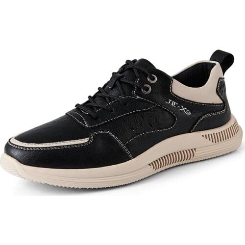 Mens Shoes Sneakers Leather Low-top Sport Casual Non Slip Light Breathable Fashion Comfortable Lace Up Running Shoes