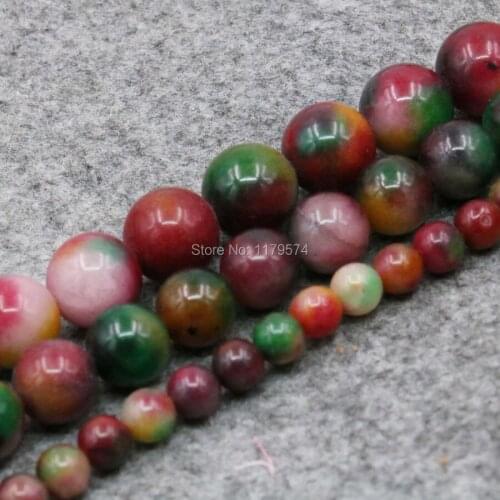 6mm 10mm 12mm Multicolor DIY Loose Round Lucky Stone Beads Ball Natural Stone Accessories Parts Jewelry Making Women Girls Gifts