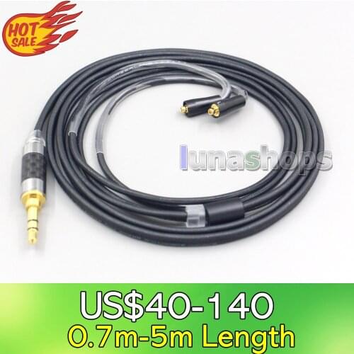 LN007102 2.5mm 4.4mm Black 99% Pure PCOCC Earphone Cable For Westone W40 W50 W60 UM10 UM20 UM30 UM40 UM50 Pro