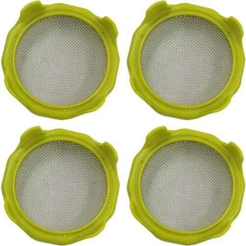 Best 4Pcs Vegetable Gg Germination Sprouting Lids Mesh Sprout Cover Kit Sealing Ring Lid for Regular Wide Mouth Mason Jars