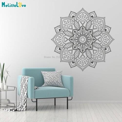 Mandala Sacred Geometry Wall Decals Removable Vinyl Sticker for Home Living Studio Bedroom Decorations Yoga Gifts YT5787