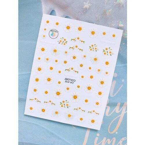 Sunflower Nail Stickers Nails Art Stickers Decals Accessories Summer Nails Design Sticker for Nail Manicure Decorations