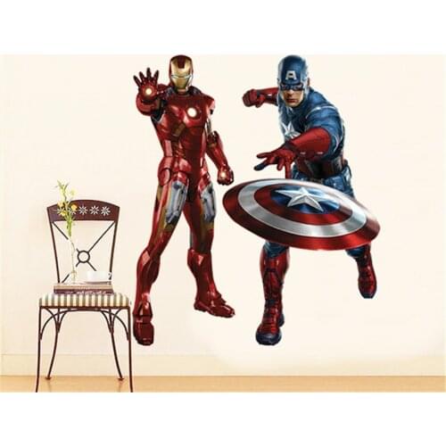 Avenger Wall Stickers Kids Room Children Cartoon Kids Bedroom Decor Home Mural Boys birthday gift
