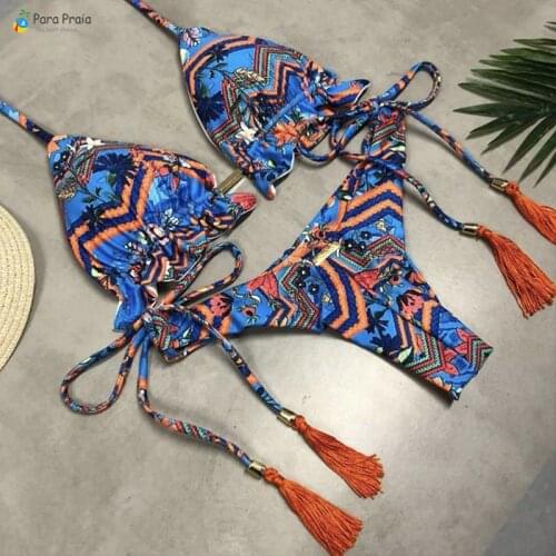 Para Praia New Bandage Micro Bikini Mini Halter Bathing Suit Brazilian Swimsuit Thong Bikini Set Push Up Biquini 2021 17 Colors