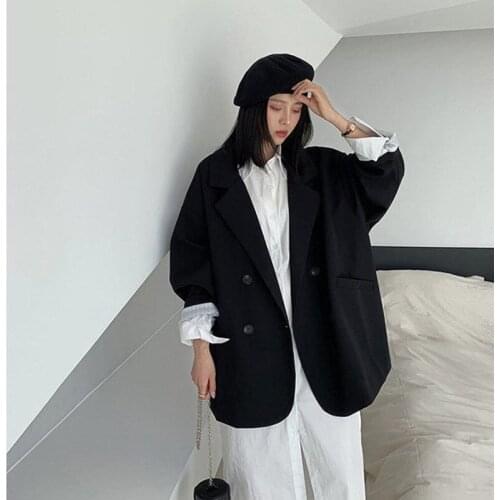 Small suit coat womens 2021 autumn new fashion Korean version loose temperament college style top fashion