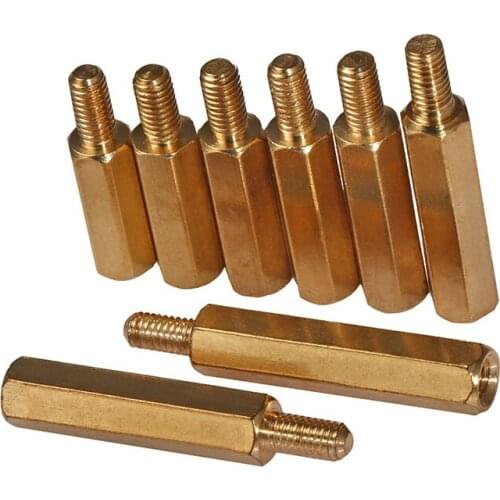Single head hexagonal copper column hexagonal isolation column Yin and Yang column hollow stud M4 50PCS
