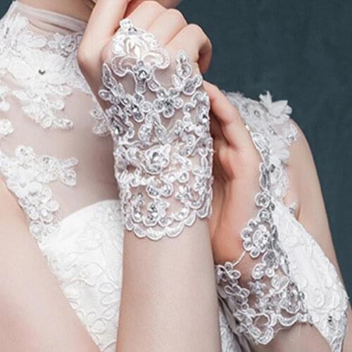 Gloves Fingerless Easy to Wear Lace Soft Gloves for Brides for Girl
