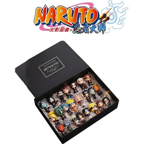 Full Set Of Toy Naruto Handmade Model Gift Box Uzumaki Naruto Classic Character Uchiha Sasuke Kakashi Boy Toy Set Birthday Gift
