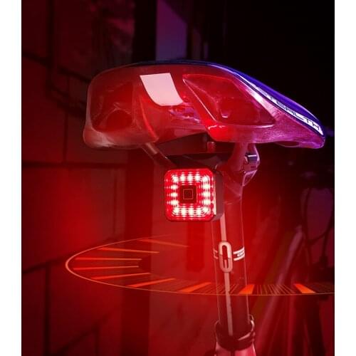 CXWXC Bicycle Auto Brake Sensing Rear Light Road Bike Smart Safety Taillight USB Charge MTB Night Cycling Intelligent Flash Lamp