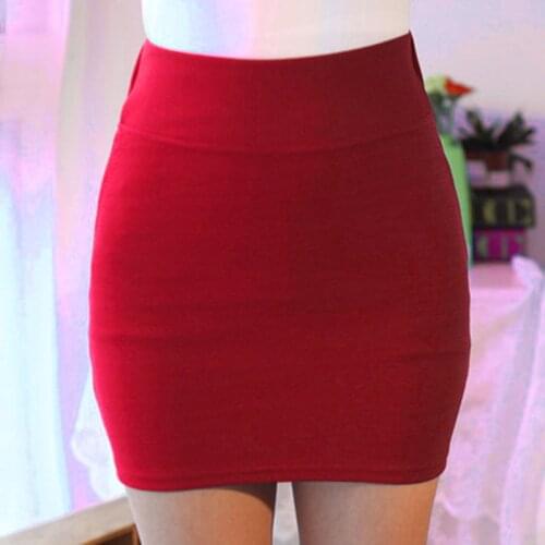 Women Lady Solid Color Slim Elasticity Short Skirt Fashion for Summer Party MU8669