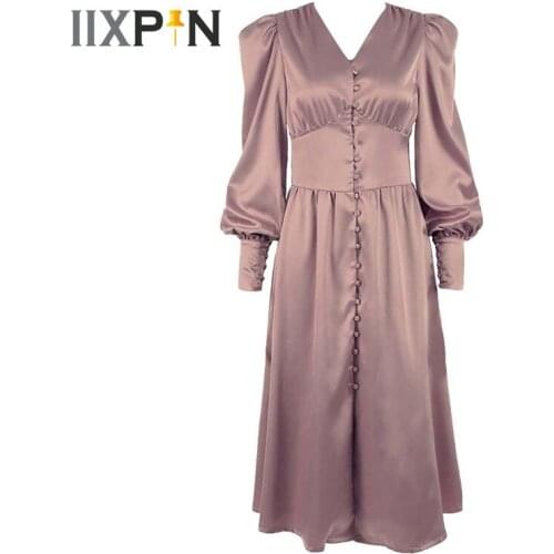 Satin Prom Womens Long Dress A-Line V Neck High Waist Elegant Dress for Women Ladies Evening Party Prom Gown Vestidos De Festa