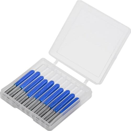 10Pcs/Set 33mm Carbide PCB Engraving Bits CNC Router Tool 15 Degree 0.3mm Wholesale Price