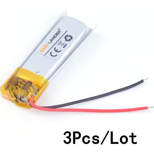 3pcs 3.7V 0.3wh Polymer Li-ion Battery For bluetooth headset Bracelet Wrist GPS PSP PDA MP3/MP4/Game Player mouse RC toys 371030
