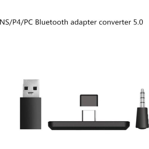 Bluetooth Adapter 5.0 Audio Transmitter with USB Type-C Connector and Digital Mic for Nintendo Switch/Lite/PS4/PC/Laptops