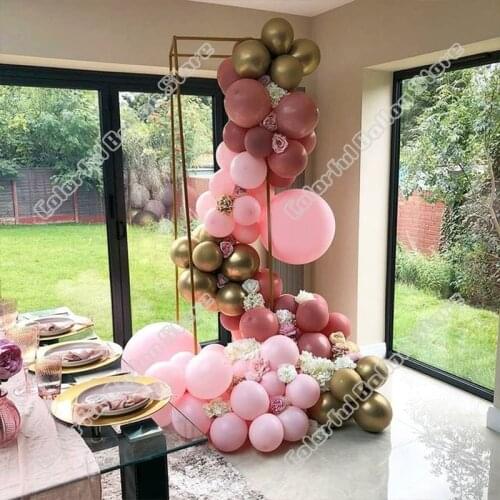 Wedding Birthday Party Decor Double Pearl Pink Maca Pink Latex Balloon Garland Arch Wedding Birthday Party Baby Shower Decor