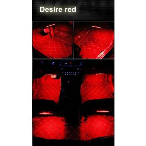 Car Interior Led Foot Sole Decoration Atmosphere Instrument Lamp Ambience Dimming Colorful Music Sound Control Decoration Light