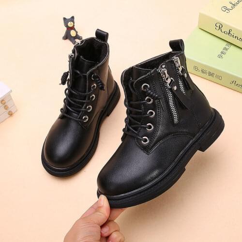 Boys Girls Childrens Fashion Boots 2021 New Boy Boots Baby Cool Shoes Little Girls Plus Velvet Childrens Short Boots Kids Shoes