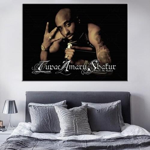 Tupac Shakur 2PAC Outlaw Rap Music Rapper Star Hip Hop Art Painting Vintage Canvas Poster Wall Home Decor