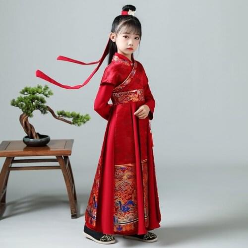 Boy And Girl Ancient Costumes Hanfu Dress Chinese Folk Dance Clothes Classical Swordsman Clothing Traditional Fairy Cosplay
